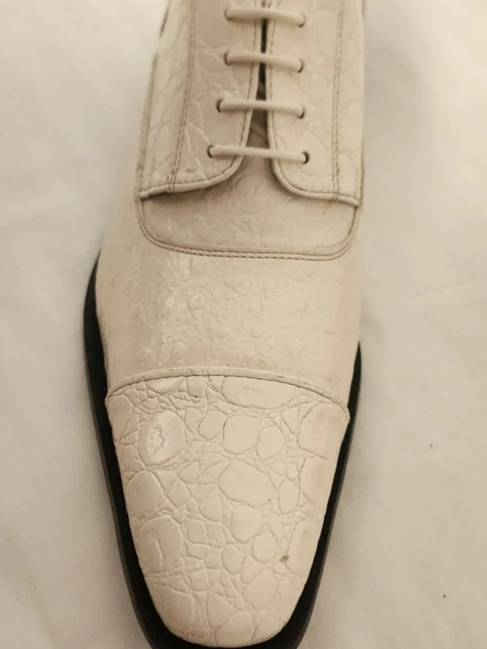 Giorgio Brutini shoes 11.5 cream faux alligator ostrich NEW